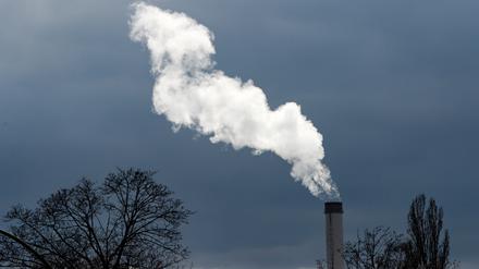 Rauch steigt aus einem Schornstein vom Heizkraftwerk Klingenberg im Berliner Ortsteil Rummelsburg in den Himmel. (Symbolbild)