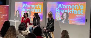 Auf dem Panel beim Women’s Breakfast auf dem AI Campus waren Nicole Büttner, Janette Wiget und Vanessa Cann (v.l.n.r.).