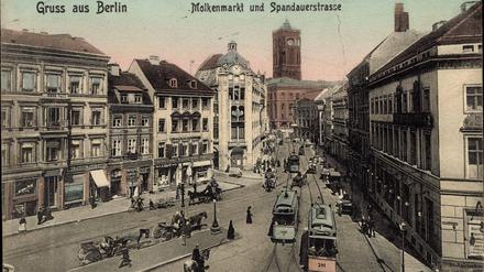 Molkenmarkt und Spandauerstraße wie sie mal waren mit den Straßenbahnen 241 und 1408