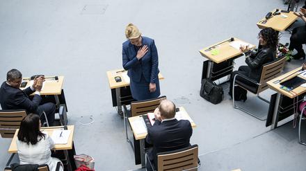Unmittelbar nach ihrer Wahl: Franziska Giffey im Berliner Abgeordnetenhaus.
