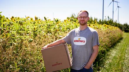 Mit seinem Online-Handel Ackerherz will Vincent Rabl Bio-Produkte erschwinglicher machen.