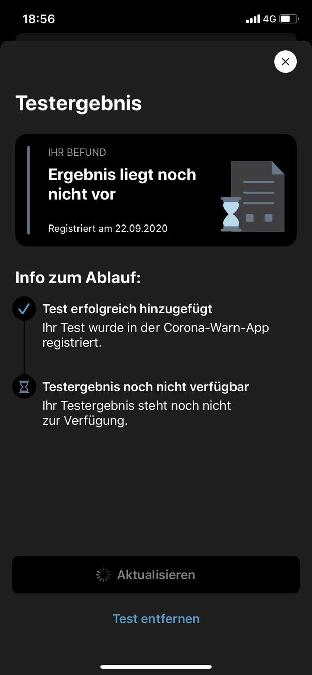 Corona App Testergebnis Dauer