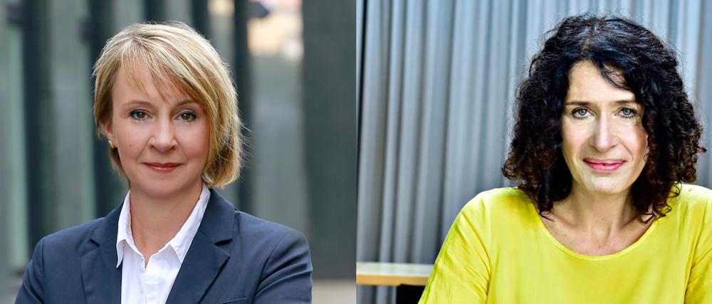 Carola Zarth, Präsidentin der Handwerkskammer Berlin (links) und Bettina Jarasch, die Spitzenkandidatin von Bündnis 90/Die Grünen zur Abgeordnetenhauswahl 2021 teilen eine Position zur Diversität in der Verwaltung.