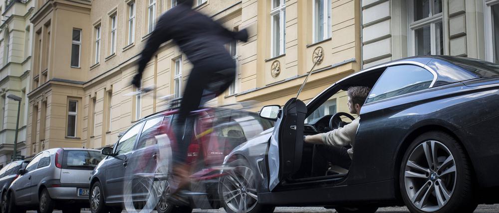 Dooring-Unfälle machen in Berlin 8,3 Prozent aller Radverkehrsunfälle mit mindestens zwei Beteiligten und Personenschaden aus. 