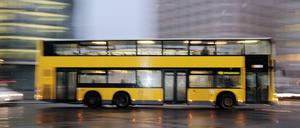 Ein Doppeldeckerbus der BVG in Berlin.