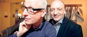Erste Wahl. Volker Wieprecht (links) und Robert Skuppin moderierten von 1994 bis 2011 gemeinsam, erst bei „Fritz“, dann bei „Radio Eins“. Foto: Sven Darmer/Davids