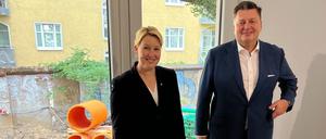 Die zwei vom  Bau. Berlins Regierende Bürgermeisterin Franziska Giffey und Bausenator Andreas Geisel (beide SPD). 