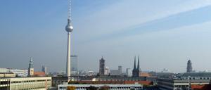 Blick auf die Skyline in Berlin-Mitte.