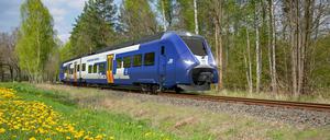 So soll der neue Siemens-Zug mit NEB-Lackierung aussehen.