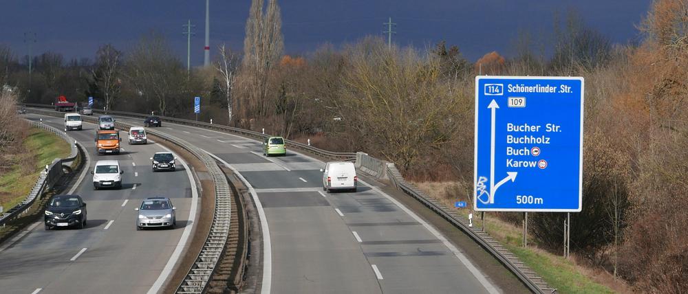 Die Autobahn A114 in Berlin