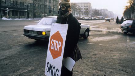 Protest 1987. Am 3. Februar war das Fahrverbot zwar aufgehoben. Richtig gut war die Luft aber auch dann nicht.