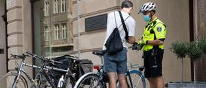 Die Fahrradstaffel der Berliner Polizei im Einsatz