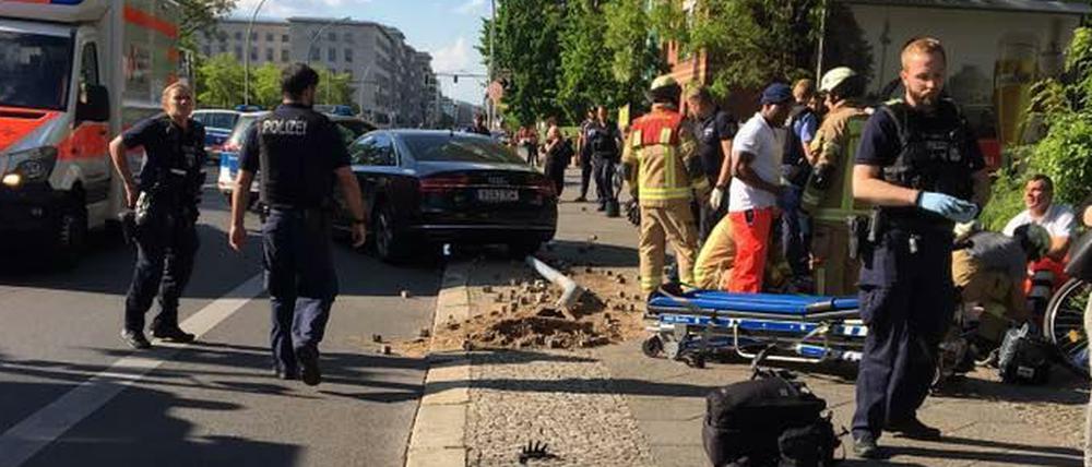 Die Unfallstelle in der Berliner Wilhelmstraße, wo der Abiturient Blend J. einen Radfahrer schwer verletzte. 