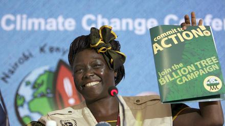 Die Kenianerin Wangari Maathai gilt als Begründerin der Umweltbewegung in Afrika.