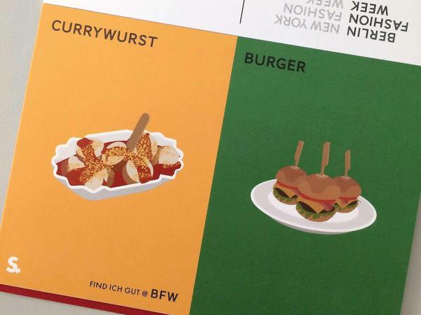 Currywurst vs. Burger: Find ich gut @ BFW oder Fingerfood @ NYFW.