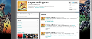 "Alqassam Brigade“ gilt als offizielle Twitterpräsenz des militärischen Flügels der Hamas