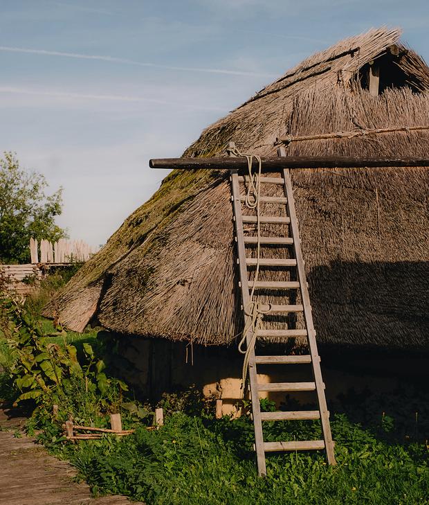 Die slawische Urbevölkerung an der Uecker lebte in schilfgedeckten Blockhäusern.
