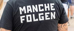 T-Shirt eines Rammstein-Fans im Berliner Olympiastadion am 15. Juli. 