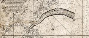 Die Karte des Golfstroms nahm über Jahre Form an. Diese Version wurde bereits 1769 gedruckt.