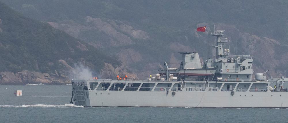 Immer wieder kommt es zu Provokationen: Ein chinesisches Kriegsschiff nahe der von Taiwan kontrollierten Insel Matsu (Archivbild, April 2023). 