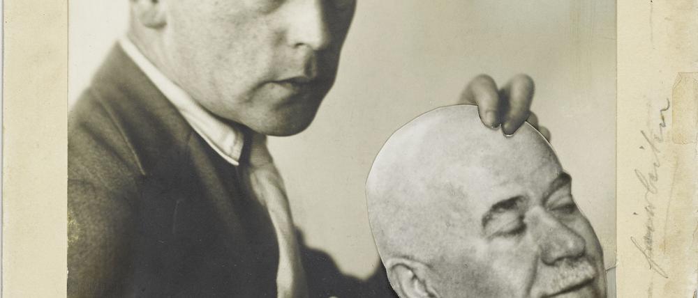 John Heartfields Fotomontage „Benütze Foto als Waffe! (Selbstporträt mit Polizeipräsident Zörgiebel)“ von 1929 (Ausschnitt)