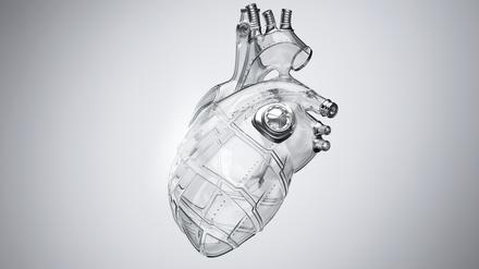 Illustration eines künstlichen Herzens.