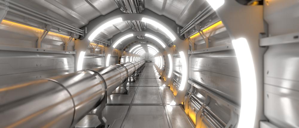 So soll die unterirdische Beschleunigungsbahn des „Future Circular Collider“ aussehen.