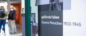 Ausstellung "Gefährdet leben, Queere Menschen 1933-45" im Bundestag, organisierte von der Bundesstiftung Magnus Hirschfeld. 