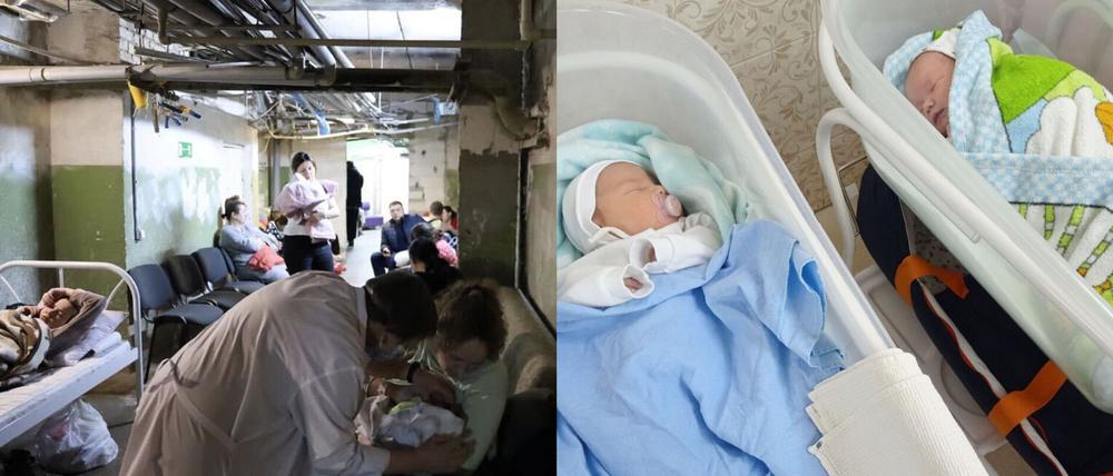 Etwa 30 Neugeborene leben derzeit in einem Schutzkeller nahe Kiew. Sie wurden von Leihmüttern für ausländische Paare geboren.