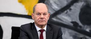 Schwierige Verhandlungen: Bundeskanzler Olaf Scholz (SPD)  nach den Beratungen mit den Ländern im Kanzleramt.