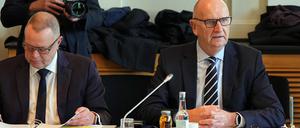 Abschiebe-Offensive: Ministerpräsident Dietmar Woidke (SPD) und Innenminister Michael Stübgen (CDU, links im Bild).