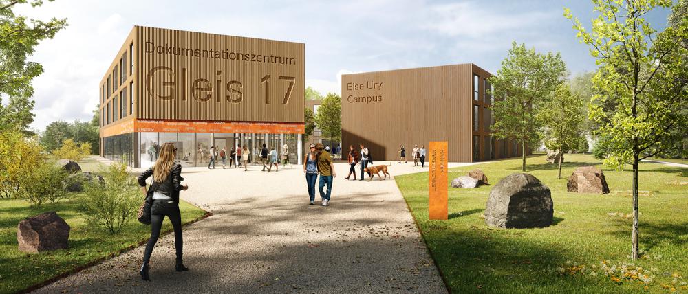 Ein Modellbild des geplanten Campus am Bahnhof Grunewald.