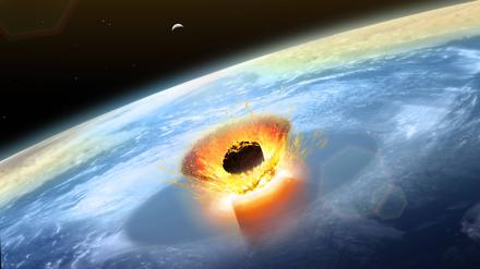 Simulation. So ähnlich könnte der Einschlag des Asteroiden ausgesehen haben, durch den die Dinosaurier ausstarben. 
