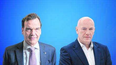 Der Immobilienentwickler Christoph Gröner (li.) und der Regierende Kai Wegner (CDU).