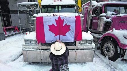 Ein Trucker in Ottawa.