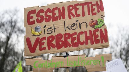 Demonstration für die Legalisierung des Containerns am 21. Januar 2023 in Berlin  