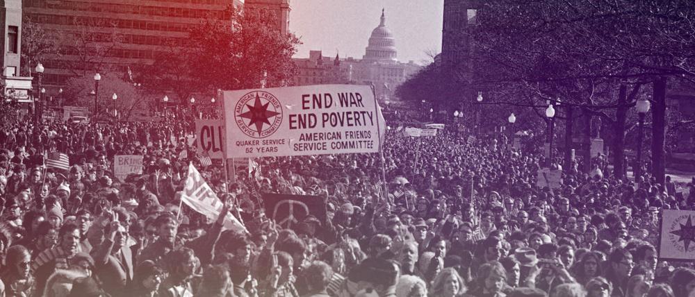 Demonstration mit 250.000 Teilnehmern gegen den Vietnamkrieg am 15. Oktober 1969 in Washington.