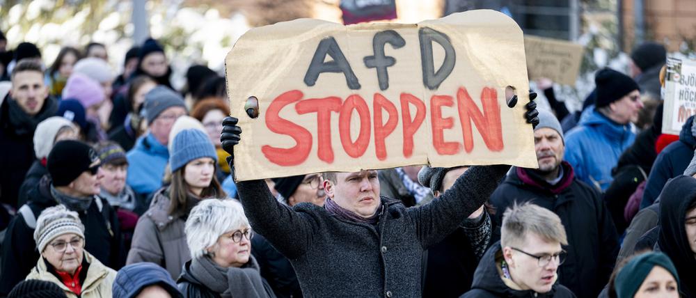 Protest gegen die AfD in Erfurt.