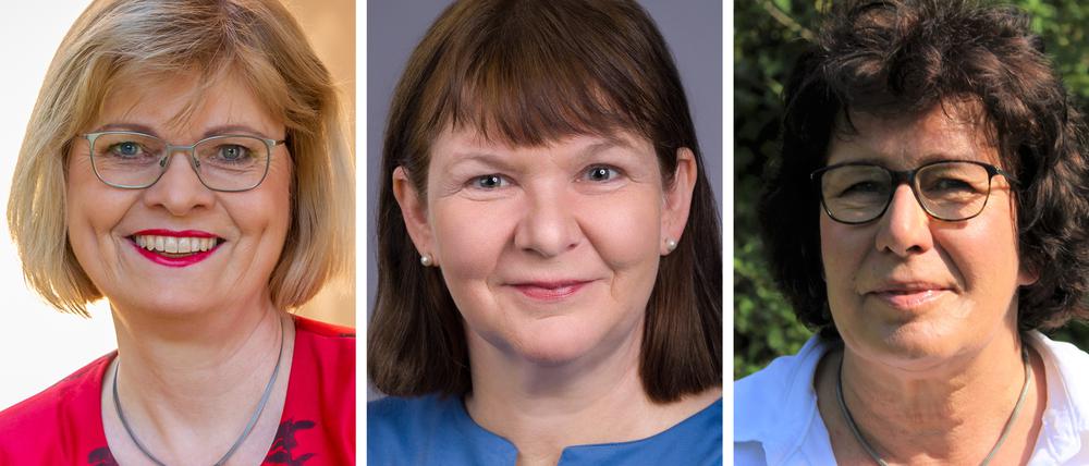 Drei Frauen für Steglitz-Zehlendorf: Cerstin Richter-Kotowski (CDU), Carolina Böhm (SPD) und Maren Schellenberg (Grüne) wollen Bürgermeisterin werden.