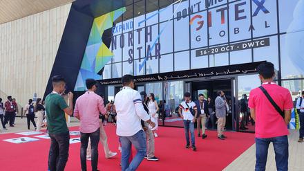 Eingang zum Konferenzgelände im Emirat Dubai am Montag: Berliner Start-ups besuchen hier die Konferenzen North Star und Gitex.