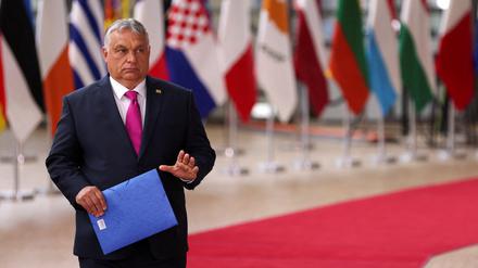Der ungarische Ministerpräsident Viktor Orbán auf einem EU-Gipfel im Mai: Die Ukraine ist für ihn „Lichtjahre“ von einer EU-Mitgliedschaft entfernt.