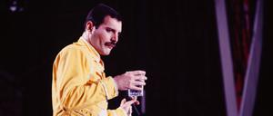 Freddie Mercury beim Queen-Konzert am 19.7.1986.