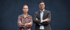 Eine Generation, zwei Blickwinkel: Handwerkerin Isabelle Vivianne (26) und FDP-Politiker Maximilian Mordhorst (27). 
