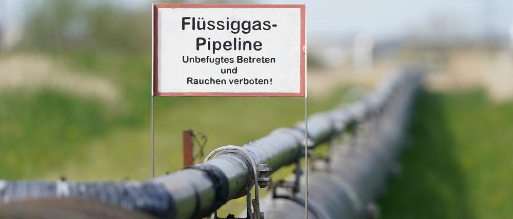 Blick auf eine Flüssiggas-Pipeline.