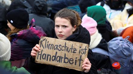 Klimaschutzaktivistin Luisa Neubauer bei den Protesten um Lützerath 