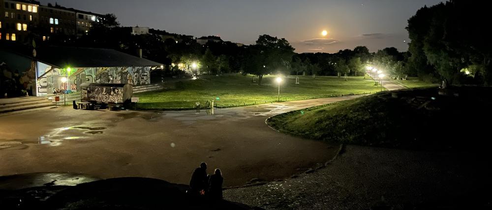 Der Görlitzer Park bei Nacht.