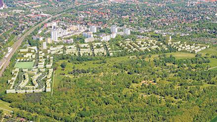 So ähnlich soll das neue Viertel in Lichterfelde-Süd aussehen. Die Visualisierung stammt aus dem Jahr 2017.