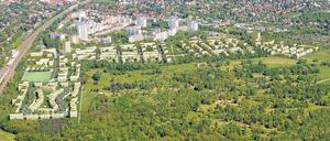 So ähnlich soll das neue Viertel in Lichterfelde-Süd aussehen. Die Visualisierung stammt aus dem Jahr 2017.
