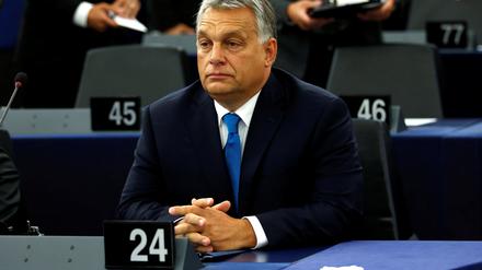 Viktor Orbán im Straßburger Plenum des Europaparlaments: Seine Erpressungsversuche bestimmen die EU-Politik.