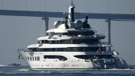 Die beschlagnahmte Jacht „Amadea“ des russischen Oligarchen Suleiman Kerimov liegt mittlerweile im Hafen von San Diego.